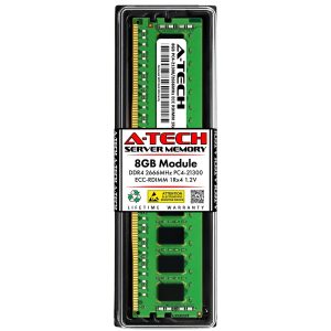 A-Tech 8GB 1Rx4 PC4-21300R DDR4 2666 MHz ECC RDIMM Registered DIMM 288-Pin Single Rank x4 Server & Workstation RAM Memory Upgrade Module