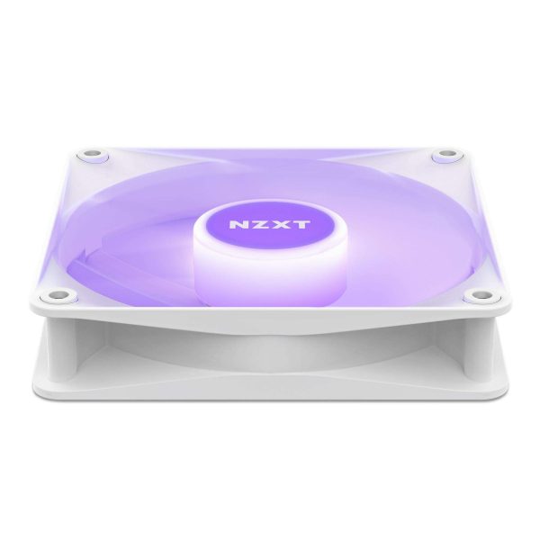 NZXT F120 RGB Core Fan - RF-C12TF-W1 - 120mm Hub-Mounted RGB Fan - Sublime RGB Lighting - PWM Control - Triple, 120mm Case Fan - White