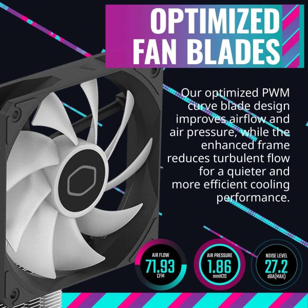 Cooler Master Hyper 620S Dual Tower CPU Air Cooler, ARGB Sync, 120mm PWM Fan, 6 Copper Direct Contact Heat Pipes, 154.9mm Tall, Brackets AMD Ryzen AM5/AM4, Intel LGA1700/1200 (RR-D6NA-17PA-R1)