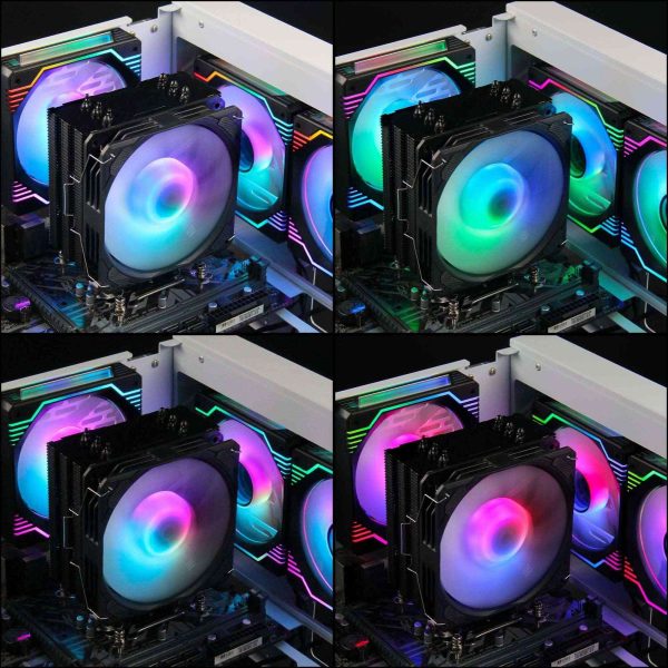 PANO-MOUNTS CPU Cooler Stock Air Cooling Fan with 120mm ARGB 4Pin PC PWM Fans 6 Heat Pipes TDP 210W for Intel LGA 1700 LGA 1200 LGA 1155 LGA 1151 AMD AM5/AM4