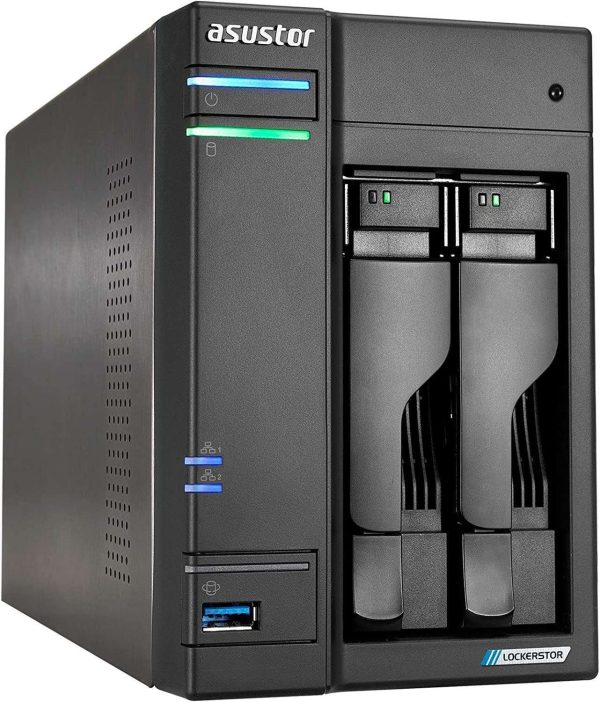 Asustor AS6706T Lockerstor 6 Gen2,4Bay NAS,Quad-Core 2.0GHz CPU,Dual 2.5GbE Ports,8GB DDR4,Four M.2 SSD Slots (Diskless) - 2-Bay,Intel Celeron,4GB DDR4,2 x DDR4 SODIMM,AS6702T