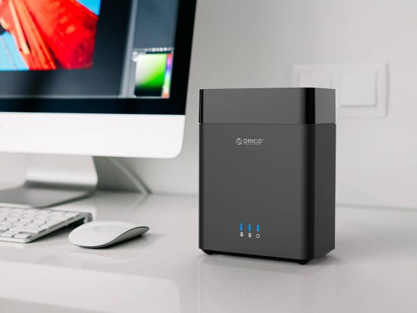 ORICO Dual 2 Bay Magnetic-type 3.5 Inch USB3.0 Hard Drive Enclosure Support 20TB Max 5Gbps UASP 12V Adapter Tool Free HDD Enclosure
