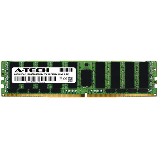 A-Tech 64GB 4Rx4 PC4-21300L DDR4 2666 MHz ECC LRDIMM Load Reduced DIMM 288-Pin 4DRx4 Quad Rank x4 Server RAM Memory Upgrade Module