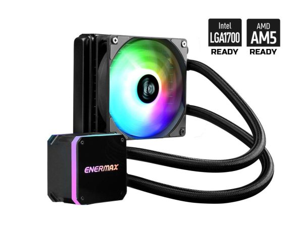 Enermax LIQMAX III 240 ARGB White, All-in-one CPU Liquid Cooler for AM4 & AM5 / LGA 1700/1200/1151, 240mm Radiator, Dual-Chamber Water Block, ARGB Fan - AM5 & LGA1700 Ready - 1 Fan Slot (120 mm),Black,Addressable RGB