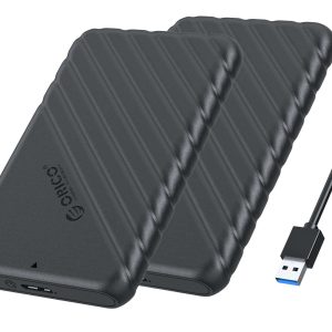 ORICO 2.5 inch External Hard Drive Enclosure USB3.0 to SATAIII 5Gbps HDD SSD Storage Case for 7mm 9.5mm SATA HDD SSD Max 6TB Support UASP protocols and TRIM - Black,USB 3.0,2 Packs