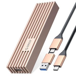 ORICO  40Gbps M.2 NVMe Enclosure for Thunderbolt 4/Thunderbolt 3/USB4 Max 4TB SSD 2230/2242/2260/2280 Aluminum M2 External SSD Case for M1 M2 Pro/Max, Compatible with USB4/3.2/3.1/3.0/2.0 - Rose Gold,M.2 NVMe / NGFF SSD,USB 3.2 Gen2 (10Gbps)