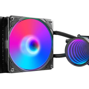 PANO-MOUNTS 120mm AIO CPU Liquid Cooler Water Cooling ARGB PWM Sync Infinite Mirror Pump Easy Installation High Compatibility Water Cooler PC Solution Compatible with LGA1700/1200/115X AM5/AM4