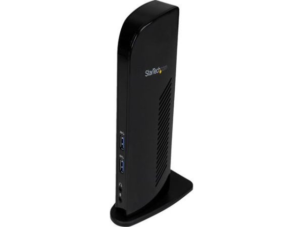 Universal USB 3.0 Laptop Docking Station - Black,HDMI / DVI + VGA Adapter - Dual Monitor