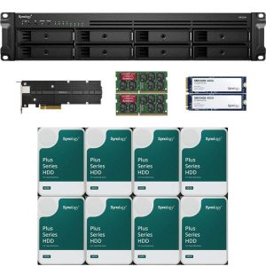 Synology RS1221+ RackStation with 4GB RAM, 800GB (2x400GB) Synology Cache and 32TB (8 x 4TB) of Synology Plus NAS Drives Fully Assembled and Tested By CustomTechSales - 8GB DDR4,32TB (8 x 4TB)