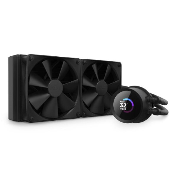 NZXT Kraken 240mm - RL-KN240-B1 – AIO CPU Liquid Cooler - LCD Display - 2 x F120P Static Pressure Fan Radiator Fans LGA 1700 / AM5 Compatible - 2 Fan Slots (120 mm)
