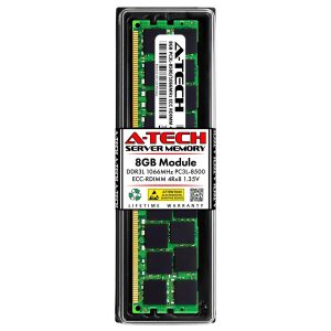 A-Tech 32GB (4x8GB) 4Rx8 PC3-8500R DDR3 1066 MHz ECC RDIMM 1.5V Registered DIMM 240-Pin Quad Rank x8 Server & Workstation RAM Memory Upgrade Kit - 8GB,DDR3L 1066 (PC3L 8500)
