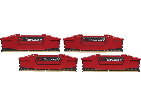 G.SKILL Ripjaws V Series 16GB (2 x 8GB) DDR4 2400 (PC4 19200) - 64GB (4 x 16GB),Red