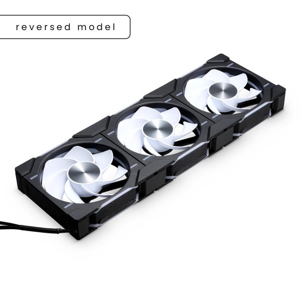 Phanteks D30-120 DRGB PWM FAN 3Pack, Reverse Airflow Model, Premium D-RGB Performance Fans, Halos lighting Effect, ARGB/DRGB lighting, Daisy-chain Fan Linking system, Black, 3Pack