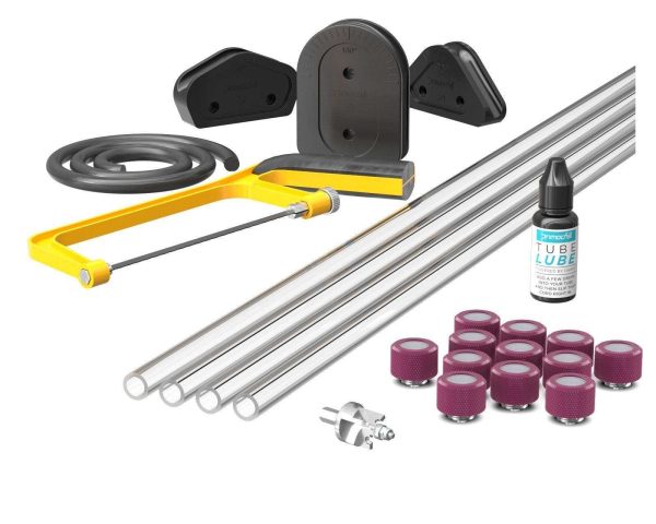 PrimoChill (Complete Kit) 4x 14mm Acrylic/PMMA Tubes, 12x Metrix SX Fitting, Bending Jig/Kit, Cutter and Finishing Bit - Magenta