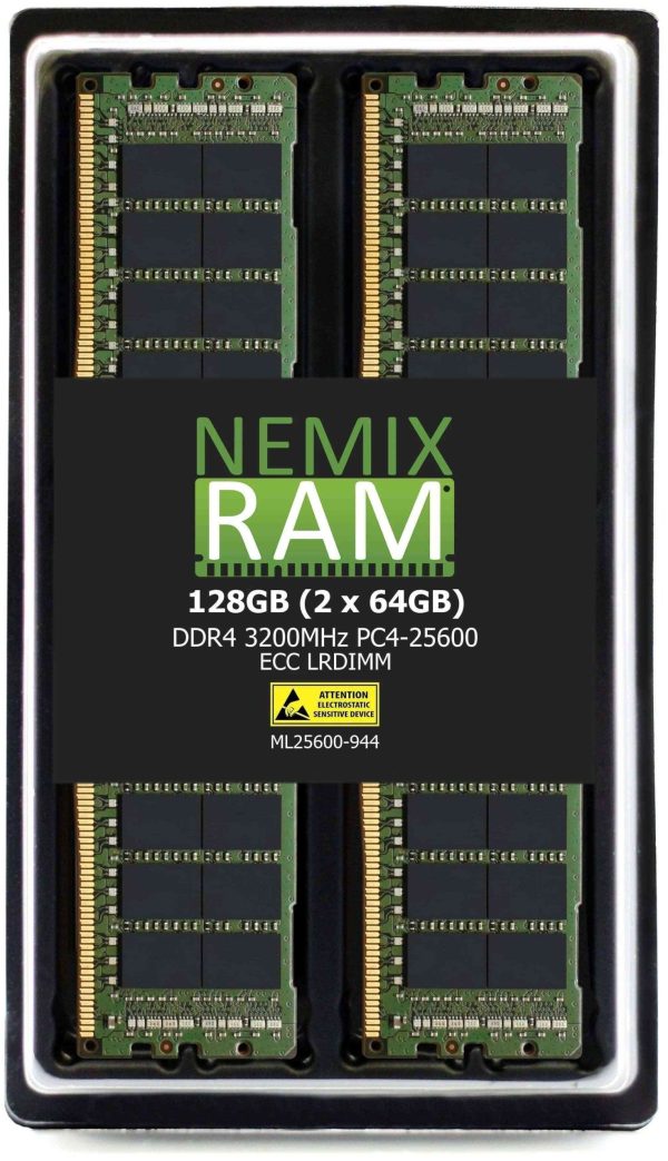 256GB Kit (4 x 64GB) DDR4-3200 PC4-25600 ECC Load Reduced Memory for ASRock Rack ROMED8-2T AMD EPYC Board by NEMIX RAM - 128GB (2 x 64GB)