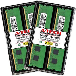 128GB (4x32GB) RAM for Dell PowerEdge T560, R660, R660xs, R6615, R6625, R760, R760xa, R760xd2, R760xs, R7615, R7625, R860, R960 | DDR5 4800MHz EC8 RDIMM PC5-38400 2Rx8 ECC Registered Server Memory Kit - 64GB (4 x 16GB)