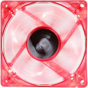 Bgears b-PWM 80 Translucent Blue with Blue LEDs, 2 ball Bearing PWM fan with  500 to 4000RPM, 78CFM, 37dba - Red
