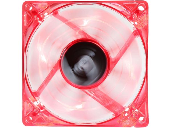 Bgears b-PWM 80 Translucent Blue with Blue LEDs, 2 ball Bearing PWM fan with  500 to 4000RPM, 78CFM, 37dba - Red