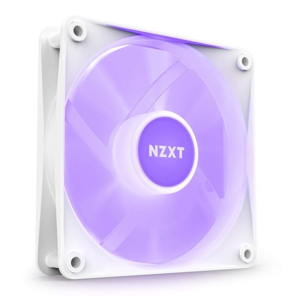 NZXT F120 RGB Core Fan - RF-C12TF-W1 - 120mm Hub-Mounted RGB Fan - Sublime RGB Lighting - PWM Control - Triple, 120mm Case Fan - White