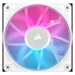 CORSAIR iCUE Link RX120 RGB 120mm PWM Fans with iCUE Link System Hub - Magnetic Dome Bearing - Triple Pack - Black - 120 mm,White,1 Pack