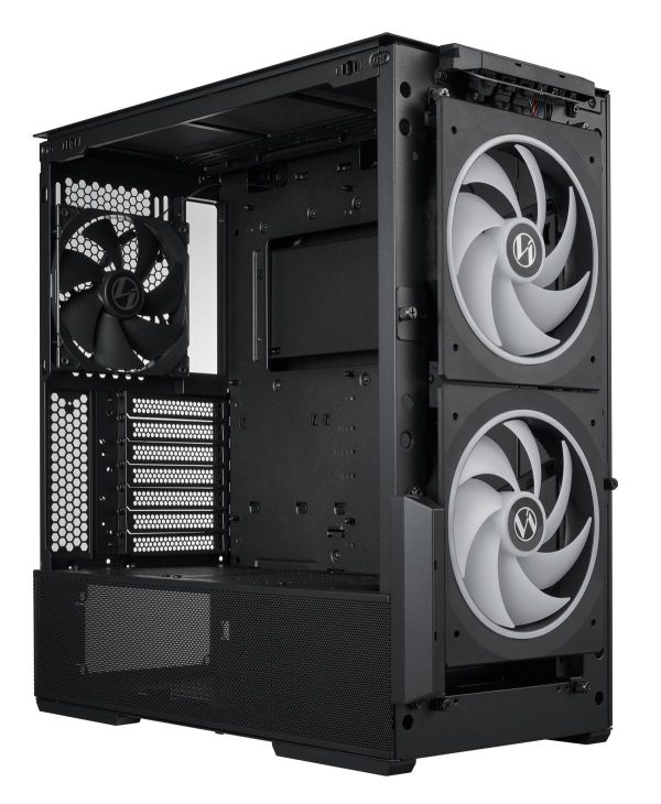 LIAN LI LANCOOL 216RX Black Steel / Tempered Glass ATX Mid Tower Computer Case ,2x 16 cm ARGB Fans Included ----LANCOOL 216RX