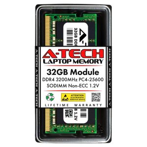 A-Tech 16GB (2x8GB) DDR4 2400MHz SODIMM PC4-19200 Non-ECC Unbuffered CL17 1.2V 260-Pin SO-DIMM Laptop Notebook Computer RAM Memory Upgrade Kit - 32GB,DDR4 3200 (PC4 25600),22