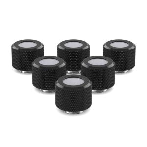 PrimoChill 12mm OD Rigid SX Fitting - 6 Pack - Satin Black