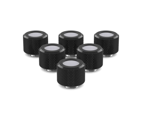 PrimoChill 12mm OD Rigid SX Fitting - 6 Pack - Satin Black