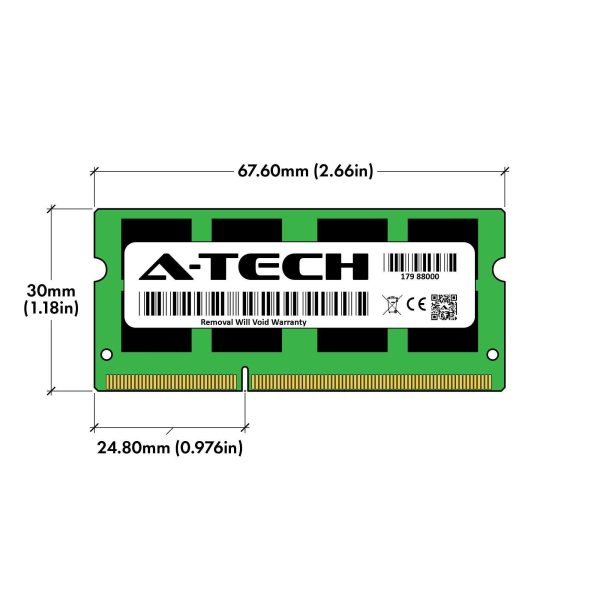 A-Tech 16GB (2x8GB) DDR3 1333MHz SODIMM PC3-10600 2Rx8 Dual Rank 204-Pin CL9 1.5V Non-ECC Unbuffered Notebook Laptop RAM Memory Upgrade Kit