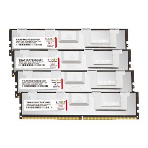 V-COLOR DDR5 128GB (32GBx4) 6000MHz CL32 4Gx4 1Rx4 OC R-DIMM (Overclocking ECC Registered DIMM) 1.25V Memory Ram for TRX50 Workstation (AMD EXPO) (TRA532G60S432Q) - 64GB (4 x 16GB),DDR5 7200 (PC5 57600)