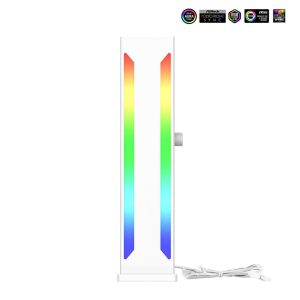 5V 3-Pin ARGB GPU Support Bracket Magnetic Sliding Height Adjustment Aluminum Build  Ideal for Graphics and Video Cards Black - White