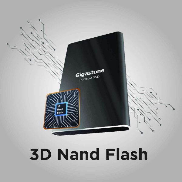 Gigastone 2TB External SSD USB 3.2 Type C, Read Speed up to 500MB/s, 3D NAND, Ultra Slim Metal Portable Solid State Drive, for PC Laptop Mac Windows Linux Android PS4 Xbox One Smart TV