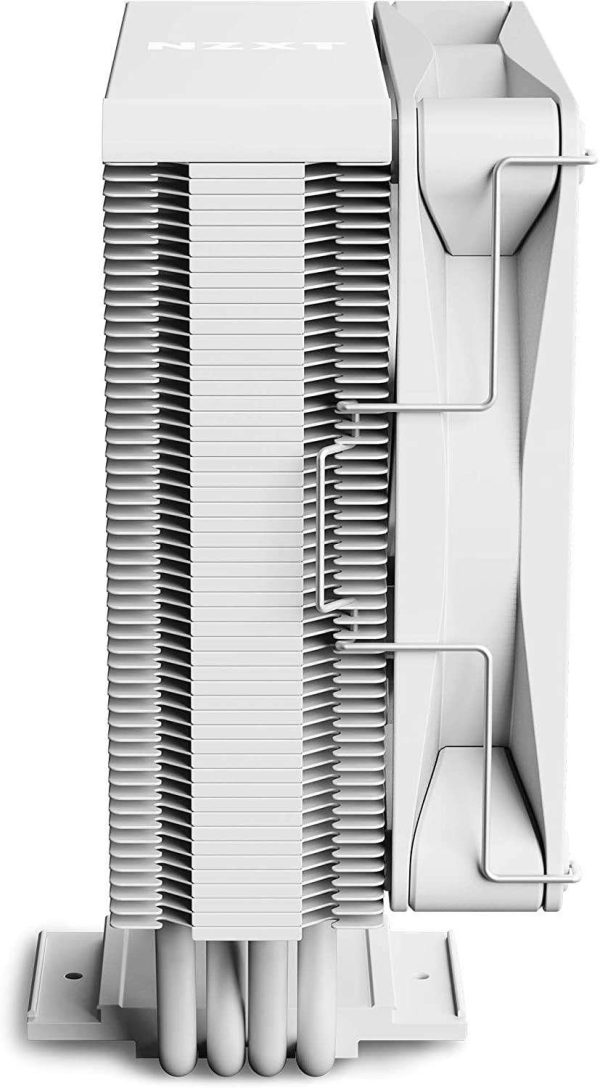 NZXT T120 CPU Air Cooler - RC-TN120-W1 - CPU Liquid Cooler - Conductive Copper Pipes - Fluid Dynamic Bearings - AMD and Intel Compatibility - White
