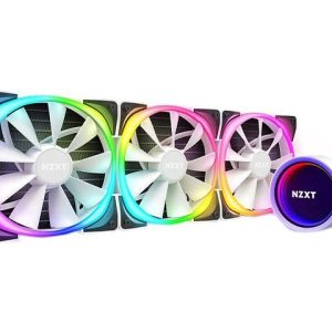 NZXT Kraken Z Series Z73 360mm - RL-KRZ73-01 - AIO RGB CPU Liquid Cooler - Customizable LCD Display - Improved Pump - Powered by CAM V4 - RGB Connector - Aer P 120mm Radiator Fans LGA 1700 Compatible - 3 Fan Slots (120 mm),White,Kraken X73 RGB