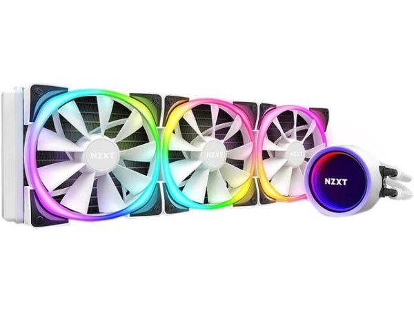 NZXT Kraken Z Series Z73 360mm - RL-KRZ73-01 - AIO RGB CPU Liquid Cooler - Customizable LCD Display - Improved Pump - Powered by CAM V4 - RGB Connector - Aer P 120mm Radiator Fans LGA 1700 Compatible - 3 Fan Slots (120 mm),White,Kraken X73 RGB