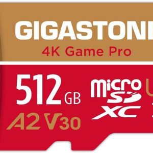 [Gigastone] Micro SD Card 32GB 5-Pack, Camera Plus, MicroSDHC Memory Card for Video Camera, Wyze Cam, Security Camera, Roku, Full HD Video Recording, UHS-I U1 A1 Class 10, up to 90MB/s, with Adapter - 512GB,4K Game Pro,1-Pack