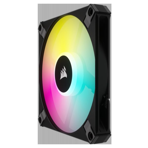 CORSAIR AF SLIM Series, AF120 RGB SLIM, 120mmx15mm Fluid Dynamic RGB Fan, Dual Pack with Lighting Node CORE