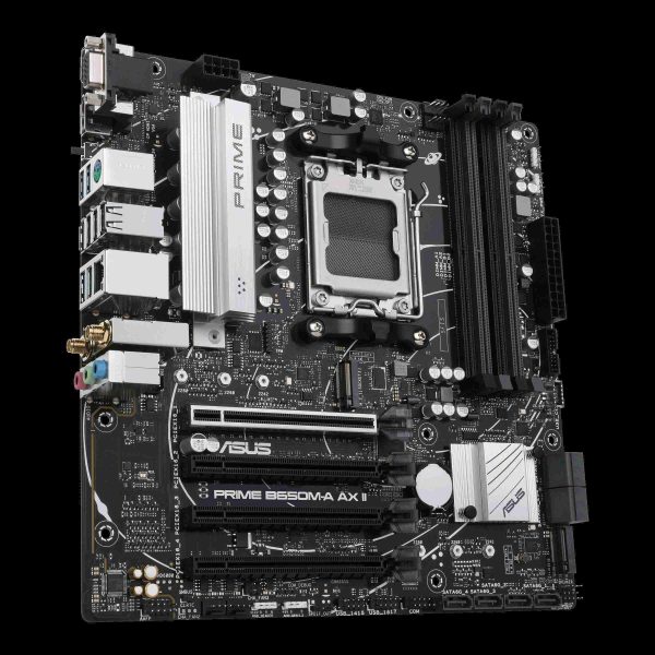 ASUS Prime B650M-A AX II AMD B650(Ryzen 7000) Micro-ATX motherboard(DDR5 6400+(OC) , PCIe 5.0 M.2 support, 2.5Gb Ethernet, Wi-Fi 6, DisplayPort, HDMI,USB 3.2 Gen 2 ports, front USB 3.2 Gen 1 Type-C