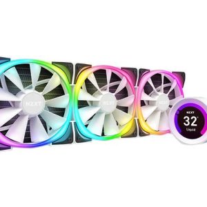 NZXT Kraken Z Series Z73 360mm - RL-KRZ73-01 - AIO RGB CPU Liquid Cooler - Customizable LCD Display - Improved Pump - Powered by CAM V4 - RGB Connector - Aer P 120mm Radiator Fans LGA 1700 Compatible - 3 Fan Slots (120 mm),White,Kraken Z73 RGB