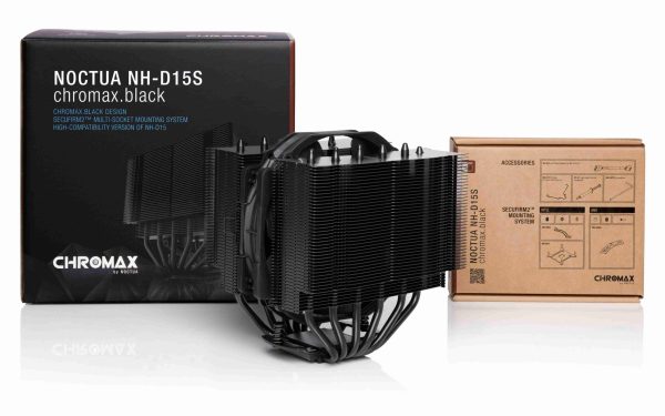 Noctua NH-D15S chromax.black, Premium Dual-Tower CPU Cooler with NF-A15 PWM 140mm Fan (Black)