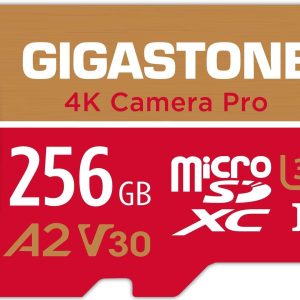 [Gigastone] Micro SD Card 32GB 5-Pack, Camera Plus, MicroSDHC Memory Card for Video Camera, Wyze Cam, Security Camera, Roku, Full HD Video Recording, UHS-I U1 A1 Class 10, up to 90MB/s, with Adapter - 256GB,4K Camera Pro,1-Pack