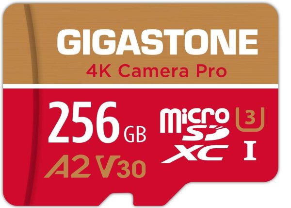 [Gigastone] Micro SD Card 32GB 5-Pack, Camera Plus, MicroSDHC Memory Card for Video Camera, Wyze Cam, Security Camera, Roku, Full HD Video Recording, UHS-I U1 A1 Class 10, up to 90MB/s, with Adapter - 256GB,4K Camera Pro,1-Pack