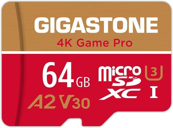 [Gigastone] Micro SD Card 32GB 5-Pack, Camera Plus, MicroSDHC Memory Card for Video Camera, Wyze Cam, Security Camera, Roku, Full HD Video Recording, UHS-I U1 A1 Class 10, up to 90MB/s, with Adapter - 64GB,4K Game Pro,1-Pack