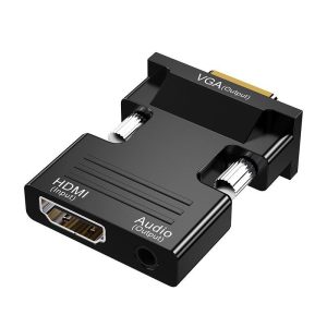 COFIER  Hot Low Power Portable Digital-to-analog Converter Box Adapter HDM/Mini HDMI/Micro HDMI to VGA Audio Video For DVD PC Laptop White - Black