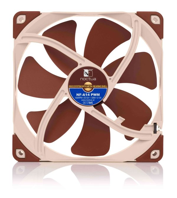 Noctua NF-A14 PWM, Premium Quiet Fan, 4-Pin (140mm, Brown)