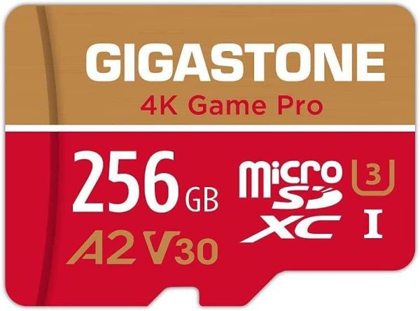 [Gigastone] Micro SD Card 32GB 5-Pack, Camera Plus, MicroSDHC Memory Card for Video Camera, Wyze Cam, Security Camera, Roku, Full HD Video Recording, UHS-I U1 A1 Class 10, up to 90MB/s, with Adapter - 256GB,4K Game Pro,1-Pack