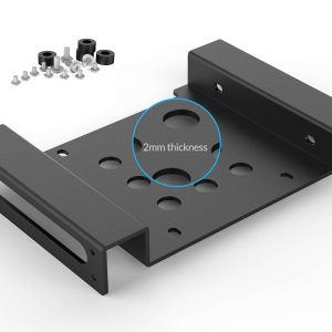 ORICO Aluminum 5.25 inch to 2.5 or 3.5 Inch Internal Hard Disk Drive Mounting Kit with Screws and Shock Absorption Rubber Washer- Black  (AC52535-1S-V1) - 1-Bay