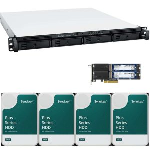 Synology RS822RP+ AMD Ryzen V1500B 4-Bay NAS 2GB RAM, 1.6TB (2x800GB) Cache, 16TB (4 x 4TB) of Synology Plus NAS Drives Fully Assembled and Tested By CustomTechSales - 2GB,16TB (4 x 4TB)