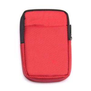 External Hard Drive Case Shockproof 2.5 Inch Hard Drive Carrying Travel Storage Case Portable HDD SSD Storage Pouch Bag For Seagate WD Electronics Organizer, Black - Red