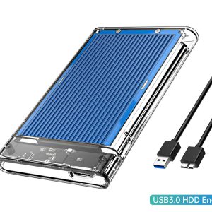ORICO Aluminum USB3.0 to SATA III 2.5" External Hard Drive Enclosure 5Gbps High-Speed for 7mm and 9.5mm 2.5 Inch SATA HDD/SSD Tool Free [UASP and 4TB Max Supported](2179U3) - Blue
